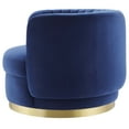 thumbnail image 4 of Armchair Swivel Accent Tufted Chair, Navy Gold, Velvet, Modern Contemporary, Living Lounge Cafe Room Hotel Lobby Hospitality, 4 of 7