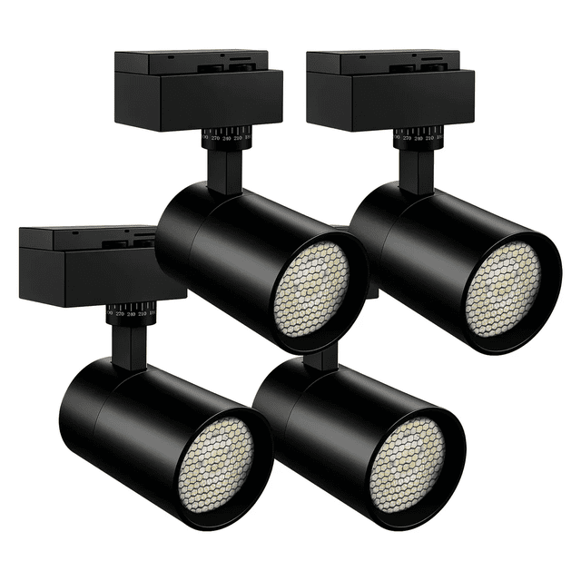 Cabezal De Riel Led Negro De 7 W, 3000 K Cálido,4PZ Malubero, Negro