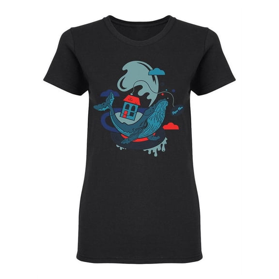 Abstract Magic Whale Shaped T-Shirt Women -Image by Shutterstock, Female Medium