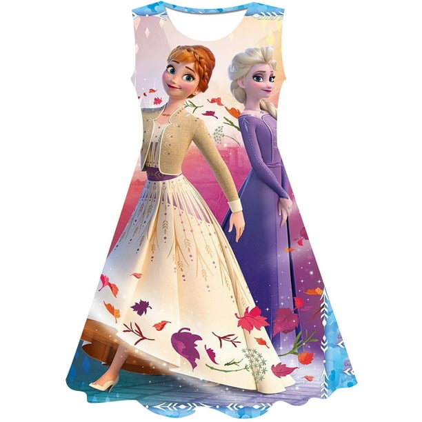 Robe reine des neiges pour filles, Costume de Cosplay princesse Elsa 2,  robes fantaisie pour enfants, Disney