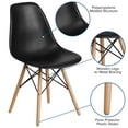 thumbnail image 2 of 2 Pk. Elon Series Black Plastic Chair with Wooden Legs, 2 of 9