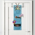 thumbnail image 2 of Stars Hanging Pocket Organizer, Continuous Abstract Pattern of Mini Star Motifs Geometric Elements, Printed Polyester Storage Bag with Pockets, 9" x 27", Sky Blue Yellow Green, 2 of 2