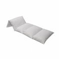 thumbnail image 4 of Stripes Floor Pillow Lounger Cover, Lines in Checkered Design with Stellar Squares Pattern in Monochrome Style, Nap Mat Printed Fabric Case for 5 Pillows, 88" x 27", Eggplant and White, by Ambesonne, 4 of 5