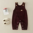 thumbnail image 2 of DXOUPM Baby Boy Girls Corduroy Overalls Toddler Bib Pants Suspender Jumpsuit Romper Fall Outfit Dark Purple 3-6M, 2 of 4
