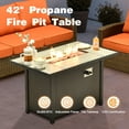 thumbnail image 3 of Ovios 6 Pieces Patio Furniture Set All-Weather Outdoor Sectional Patio Sofa Wicker Rattan Conversation Set with 42" Gas Propane Fire Pit Table for Backyard, 3 of 9