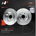 thumbnail image 4 of A-Premium 11.33 inch (287.70mm) Rear Drilled and Slotted Disc Brake Rotors + Ceramic Pads Kit Compatible with Select Audi Models - A4/ A4 Quattro 2005 2006 2007 2008 2009, 6-PC Set, 4 of 6