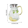 thumbnail image 3 of Thickened Glass Beverage Pitcher with Stainless Steel Lid, Large Capacity Clear Glass Water Jug for Home Kitchen Office Party Drinks, 51oz, 3 of 5