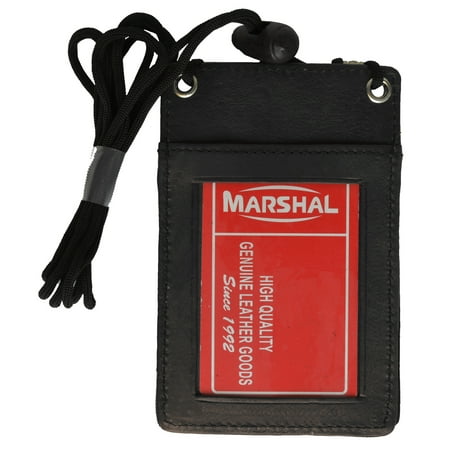 - New Leather Neck Strap ID Badge Credit Card Holder Pouch Wallet Mini CrossBody 561 R (C)