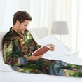 thumbnail image 6 of Lsque Charming Garden Patio Pattern Long Sleeve Pajama Set for Men - Soft 2-Piece Sleepwear and Loungewear Set with Pockets, Comfy Nightwear-Large, 6 of 7