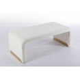 thumbnail image 3 of Loveseat Ottoman, Fabric Footstool Shoe Bench With Gold Metal Legs,Modern Bedroom Bench for Bedroom Hallway,Ivory, 3 of 7