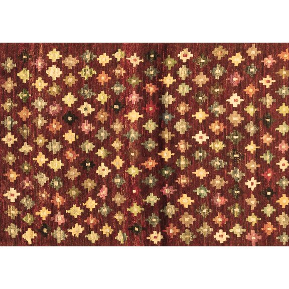 Ahgly Company Indoor Rectangle Abstract Brown Contemporary Area Rugs, 7' x 10'