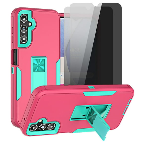 Aggxpf Samsung A14 5g Phone Case with Screen Protector Pack, Anti Spy Privacy Tempered Screen Protector Phone Case, Rose