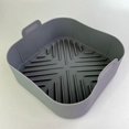 thumbnail image 2 of Revestimientos cuadrados de silicona para freidora de aire, 1 paquete de ollas de silicona reutilizables para freidoras de aire seguras para alimentos, accesorios para horno (8,2 pulgadas), 2 of 5