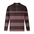 thumbnail image 3 of Felirenzacia Men’s Classic Fit Striped Polo Shirt, Quick Dry Moisture Management Sports Top, Wine,S, 3 of 6