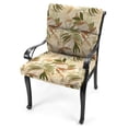 thumbnail image 5 of Jordan Manufacturing 44" x 22" Oasis Nutmeg Beige Leaves Rectangular Outdoor Chair Cushion with Ties and Hanger Loop, 5 of 14