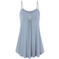 thumbnail image 2 of Grrvtrz Women's Plus Size Camisole Spaghetti Strap Stretch Tops Summer Casual Loose Pleated Blouses Button Long Tank Tops, 2 of 4