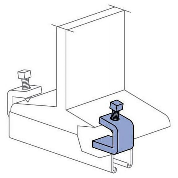 Unistrut P1986S-EG, 1-1/4"" x 3/8"", 2"" Jaw, 900 Lb Load Rated, Beam Clamp, 1 pc