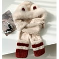 thumbnail image 6 of Hat Scarf Gloves Set for Women in Winter, Bear Ear Plush Fleece Hat Warm Scarf Gloves, 3-in-1 Warm Accessory for Skiing, 6 of 9