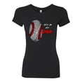thumbnail image 2 of Wild Bobby, Baseball Fingerprint It's In My DNA, Sports, Women Slim Fit Junior Tee, Black, Small, 2 of 5