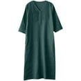 thumbnail image 2 of Baikeli Womens Boutique Dresses Spring Women's Summer Comfort Fashion Solid Color Pocket Button V-Neck Dress Dresses for Women 2024, 2 of 3