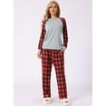 thumbnail image 2 of DARING DIVA Women's Family Plaid Print Top and Pants Pajama Set M Red, 2 of 6