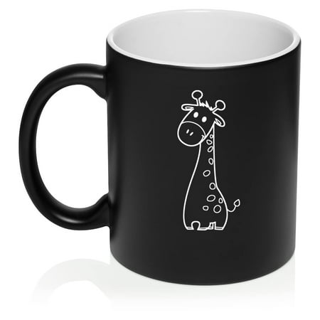 

Cute Giraffe Cartoon Ceramic Coffee Mug Tea Cup Gift for Her Women Wife Mom Sister Girlfriend Friend Boss Coworker Daughter Birthday Housewarming Giraffe Lover Giraffa (11oz Matte Black)
