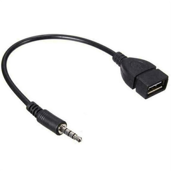 3.5mm Male AUX to USB 2.0 Female OTG Converter Adapter Cable, MP3 Audio Adapter for Car AUX Port