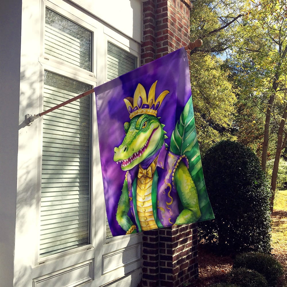 Alligator King of Mardi Gras House Flag 28 in x 40 in