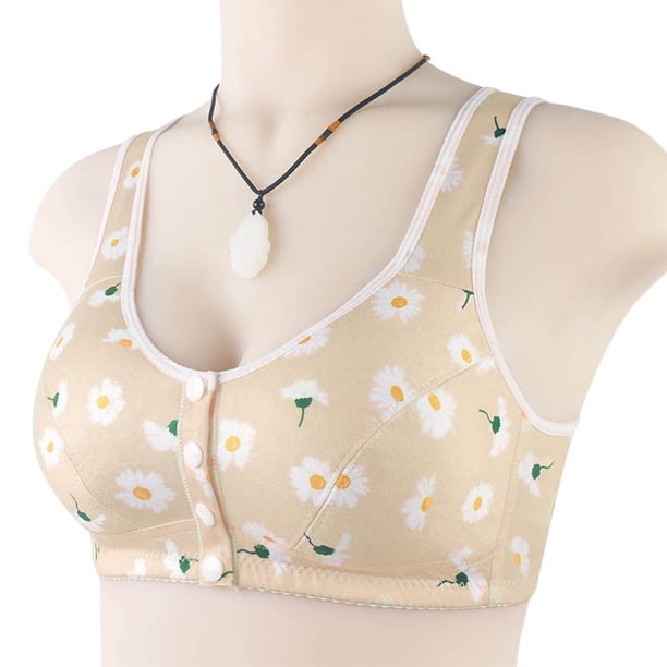 WILLBEST Brasier Tela De Mantequilla Ropa Interior Sexy Informal Con Estampados Y Hebilla Frontal Para Mujer, Sin Aros, De Encaje, Talla Grande