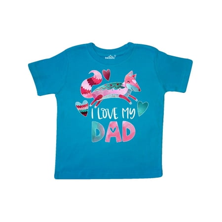 

Inktastic I Love My Dad Pink and Blue Fox with Hearts Gift Toddler Boy or Toddler Girl T-Shirt