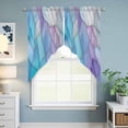 thumbnail image 6 of Blue Purple Gradient Swag Valances for Windows 2 Pack Abstract Glass Geometric Marble Modern Swag Kitchen Curtains 36 Inches Long Rod Pocket Short Window Treatment for Kitchen Bathroom 36"x36", 6 of 9