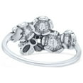 thumbnail image 3 of Antiqued Designer Flowers With Bee Oxidized Ring Band 925 Sterling Silver Size 7, 3 of 5