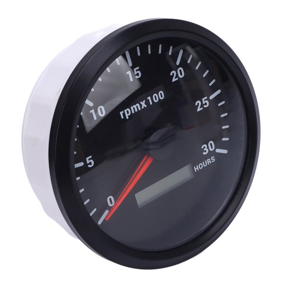 Tachymètre Bateau Jauge de Tr/min 110mm 4 3 8 Po Tachymètre Rétroéclairage 7 Couleurs DC 9 32V 3000RPM Jauge avec Compteur d'Heures pour Voiture Yacht RV Bateau Camion