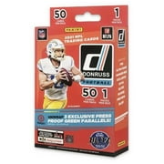 2021 Panini NFL Donruss Football Trading Card Hanger Box Press Proof Green Parallels