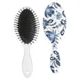 thumbnail image 2 of Country Rustic Hair Brush, Vintage Floral Detangler with Watercolor Blossom Design, Comfortable Grip Paddle Brush, 2 of 8