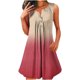 thumbnail image 2 of Vestido sin Mangas para las Mujeres Gradiente Impreso Botón Suéter Cuello Redondo Vestido, Vestido de Fiesta de Poliéster para Diario, Caso de Exposición Y Primavera Verano, 2 of 7
