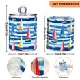 thumbnail image 5 of Yayeee 2 Pack Qtip Holder Bathroom Cotton Swab Canister with Lid Clear Dispenser Set, Green Sailboats, 5 of 6