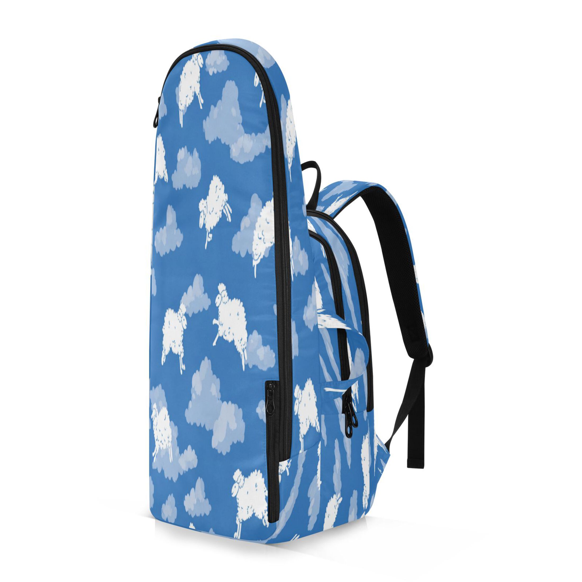 2 Racquet Holder Tennis Backpack Tennis Racket Covers Gym Bags Cartoon-style White Sheep