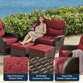 thumbnail image 6 of Hillga Wicker Outdoor Loveseat Sofa with Cushions for Backyard,Red, 6 of 8