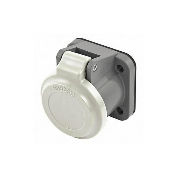 Hubbell Wiring Device-Kellems Single Pole Connector,Non-Met Cover,Whit HBLNCW