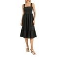 thumbnail image 2 of ZAXARRA Robe Midi Décontractée d'Été pour Femmes Couleur Unie/imprimé Floral Sans Manches Dos Nu à Volants Robe Trapèze Mode Soirée, 2 of 9