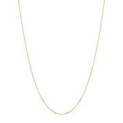 14k 16" Yellow Gold 0.6mm Shiny Classic Box Chain with Lobster Clasp