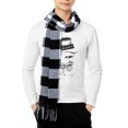 thumbnail image 2 of SHCKE Mens Scarf for Winter Knit Plaid Striped Scarves Soft Warm Scarf with Tassel Edge, 2 of 5