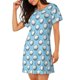 thumbnail image 2 of Fotbe Golf Balls 1 Bata de Dormir para Mujer con Estampado, Camisón de Algodón de Manga Corta, Ropa de Dormir Casual, 2 of 6