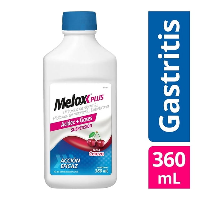 Antiácido Melox Plus Alginato / Magnesio / Aluminio acción eficaz sabor cereza 360 ml suspensión