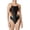 Black/Orange, variant on Speedo Women's Edge Splice One-Piece Swimsuit (Black/Orange, 28)