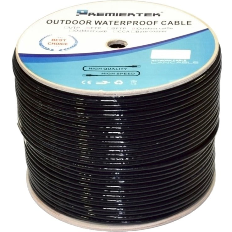for Indoor/Outdoor Easy Pull Box Dripstone 500ft CAT6 Outdoor Direct Burial Solid Cable 23AWG Waterproof Wire HDPE Insulated Polyethylene PE