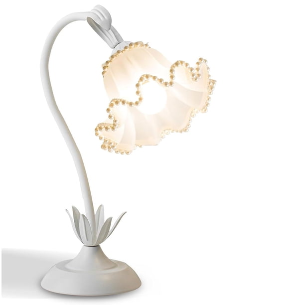 Lámpara de escritorio con flores decorativas for dormitorio romántico con luz de noche y flores de campo