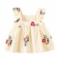 thumbnail image 4 of Xdegoge Toddler Floral Dress Summer Puff Short Sleeve Flowy Casual Cute Dresses 3T Girl Clothes Beige Dresses for Toddler Girls Today, 4 of 6