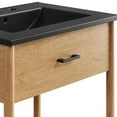 thumbnail image 6 of Sink Vanity Cabinet, Black Natural, Wood, Mid Century Hotel Bedroom Bathroom, Modern Contemporary HB36400, 6 of 9